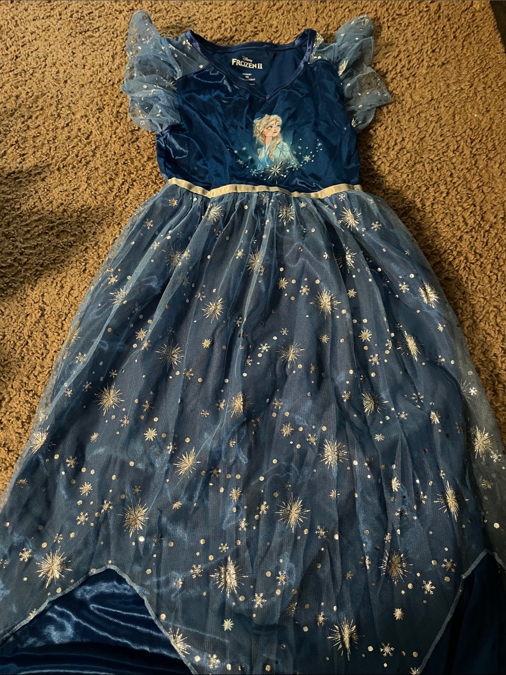 Disney Frozen II Elsa Shimmering Navy Blue Costume Top